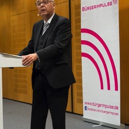 Vortrag von Bürgerimpulse 09.03.17: Prof. Hans-Jürgen Papier, Präsident des Bundesverfassungsgerichts a.D., hält seinen Vortrag: EU heute - Anfang des Endes?