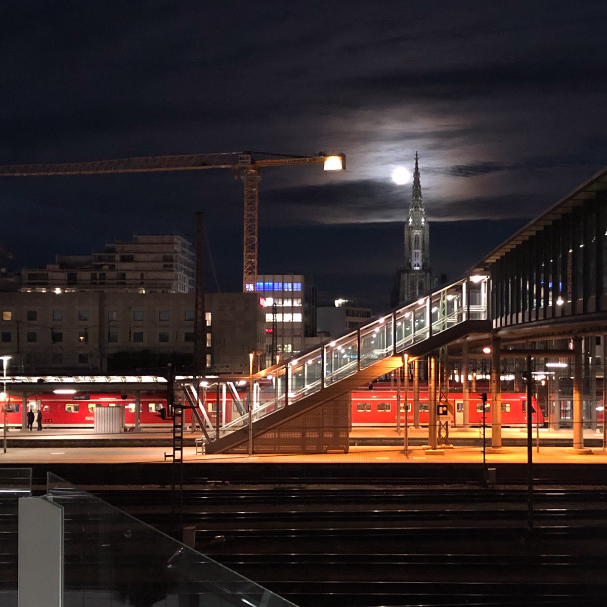 Hauptbahnhof und Münster Ulm